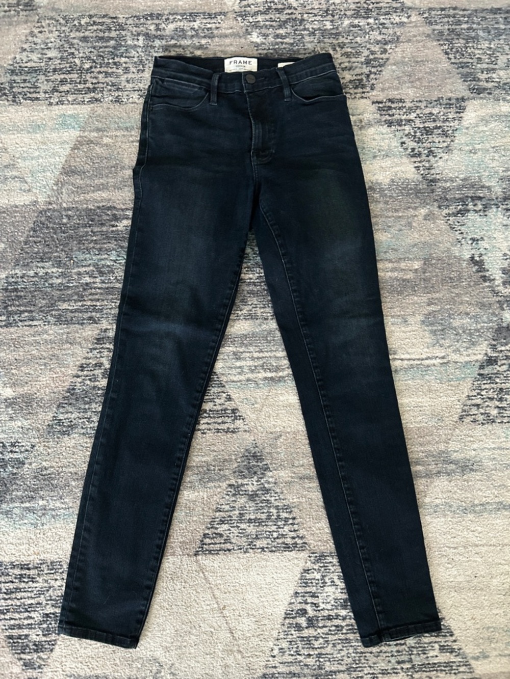 Frame Denim Black High-Rise Skinny Jeans